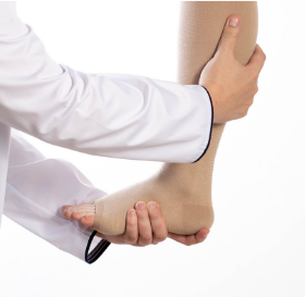 Doctor examining patient foot